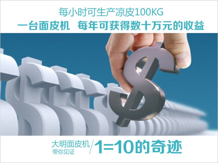 生產(chǎn)面皮效率每小時(shí)可達(dá)100kg